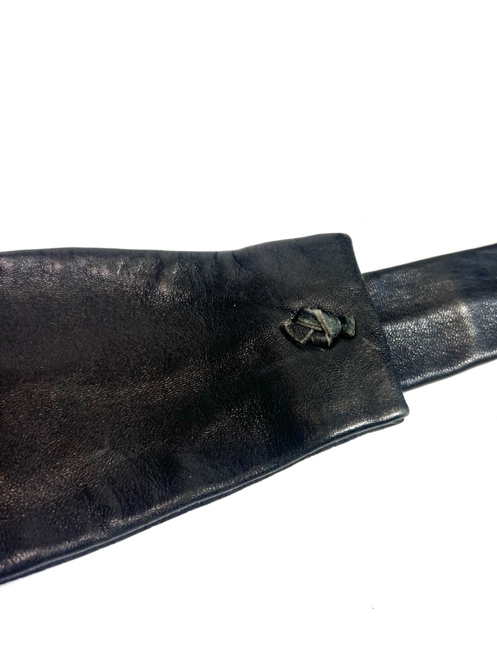 Vintage Il Bisonte Leather Tie Belt Black - Picture 8 of 12